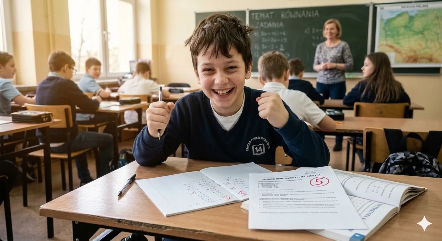 Czwórka po kilku lekcjach — uczeń po korepetycjach