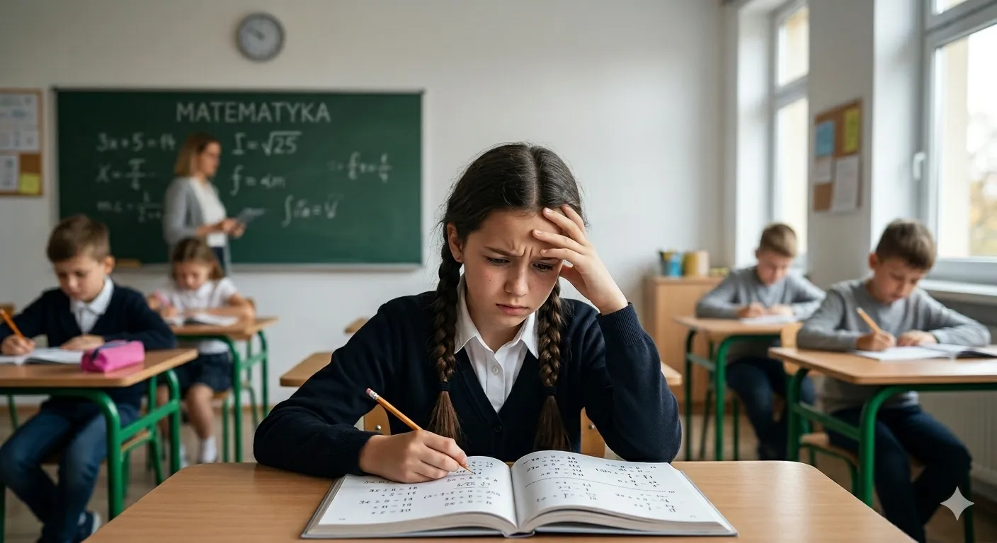 Zagrożenie z matmy — uczeń przed korepetycjami
